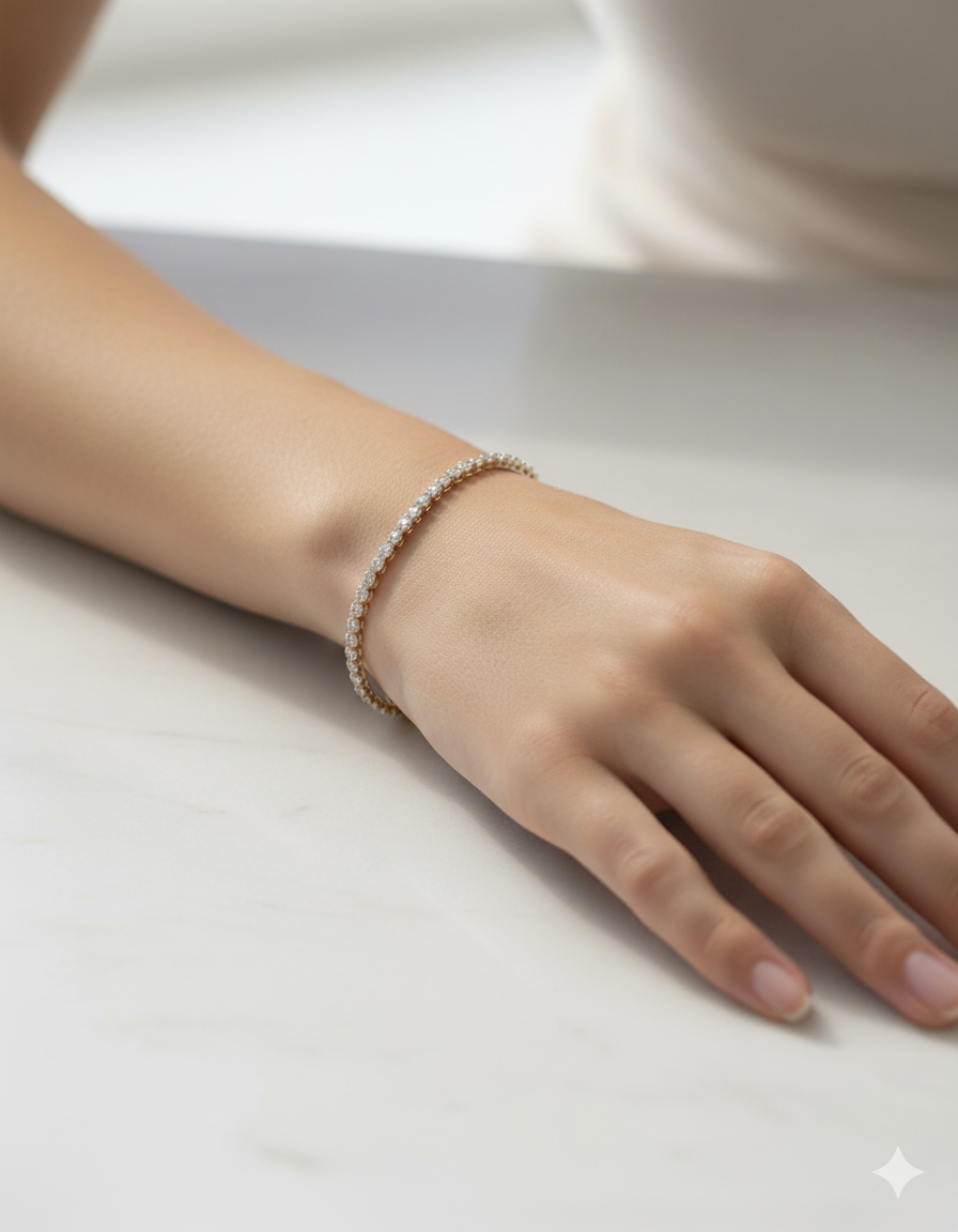 Delicate Silver Chain Tennis Bracelet