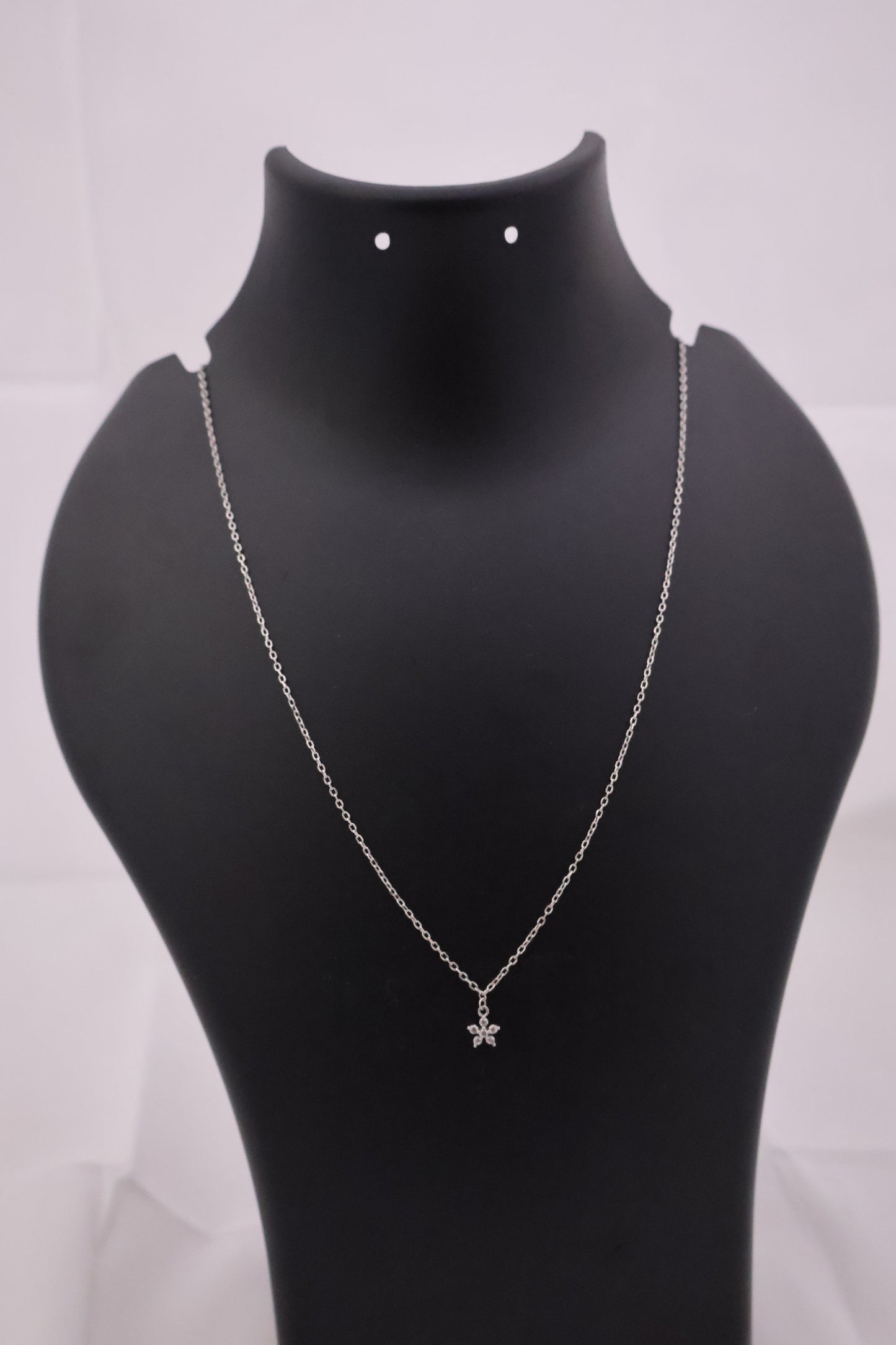 Dainty Silver Starburst Necklace