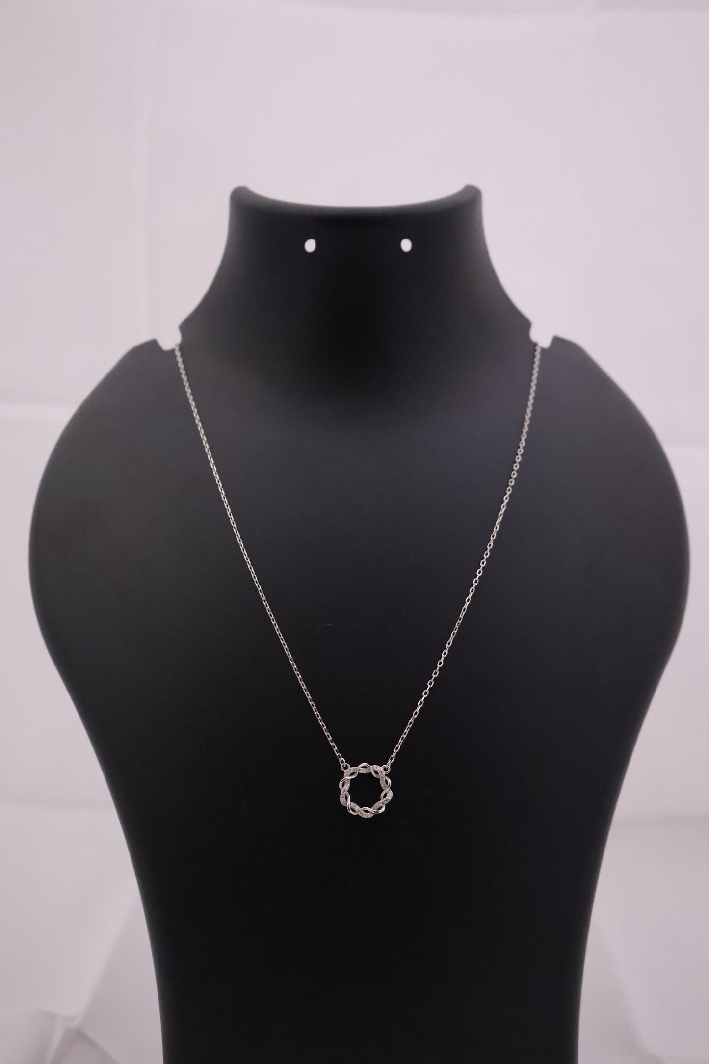 Love Knot Ring Silver Pendant Necklace