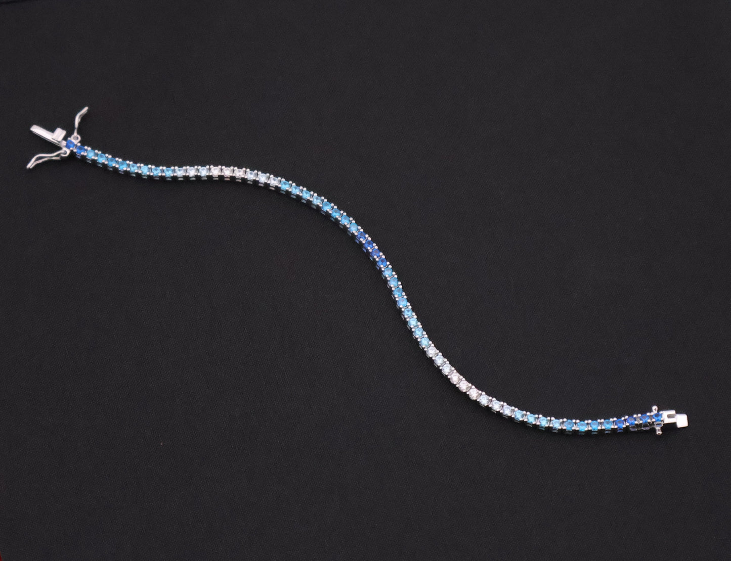 Ocean Ombre Sparkle Sterling Silver Tennis Bracelet