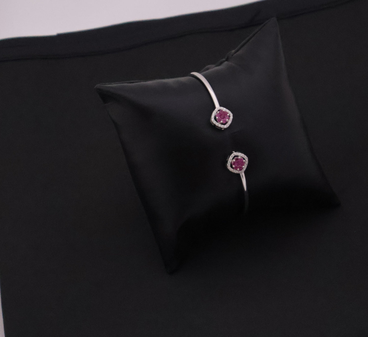 Cerise Gemstone Open Cuff Bracelet