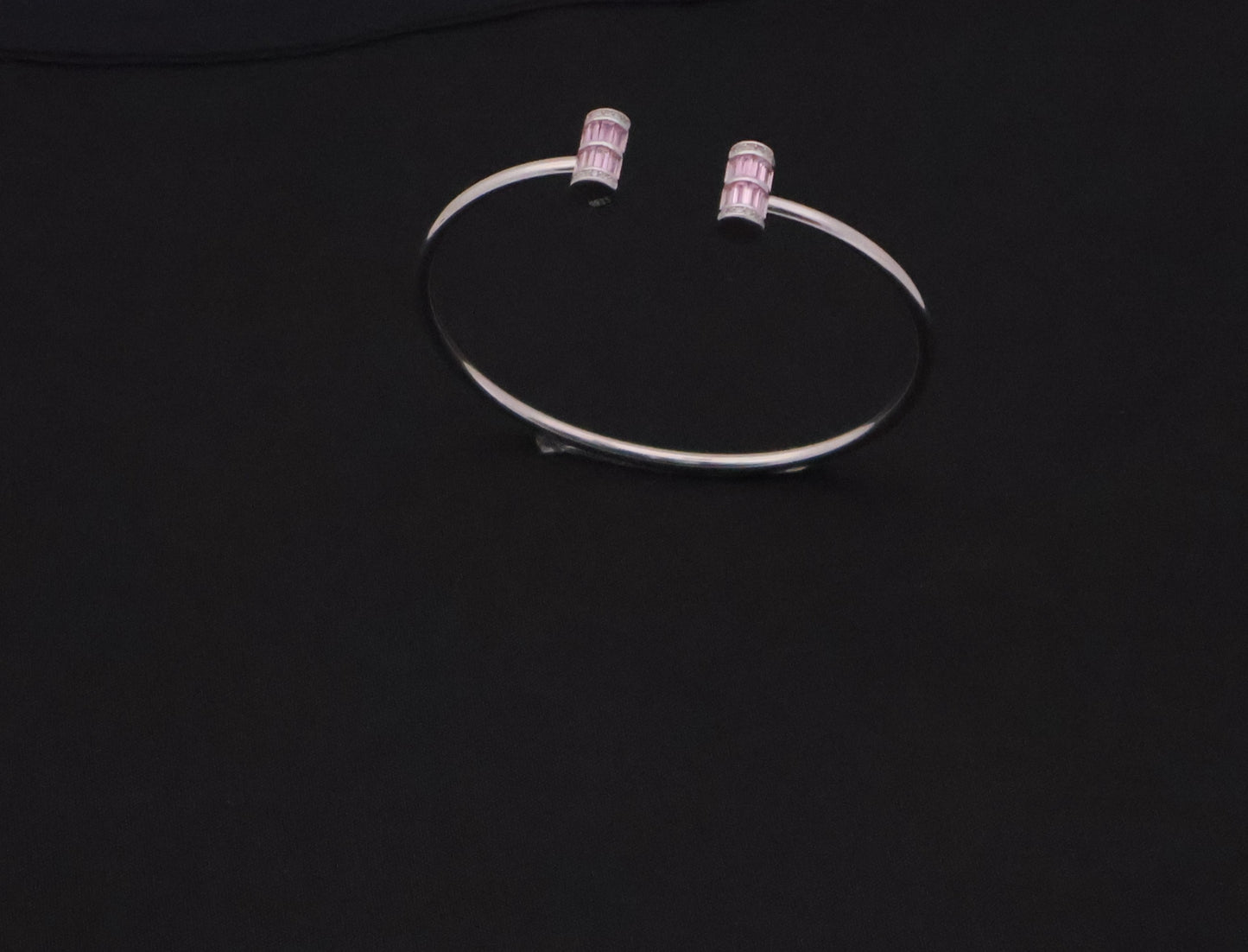 Iridescent Cylindrical End Open Cuff Bracelet