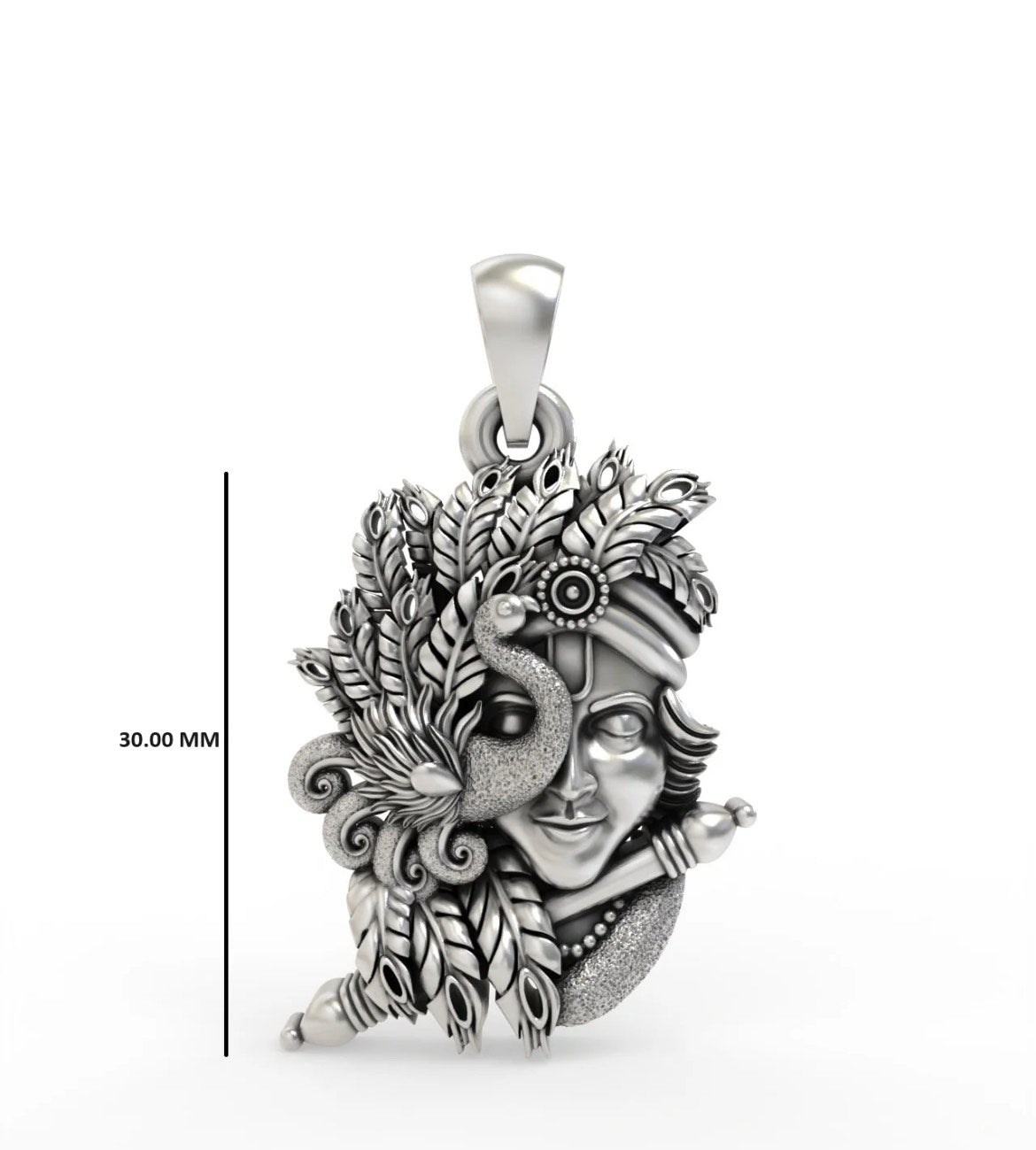 SILVER KRISHNA FACE PENDANT WITH PICKOCK