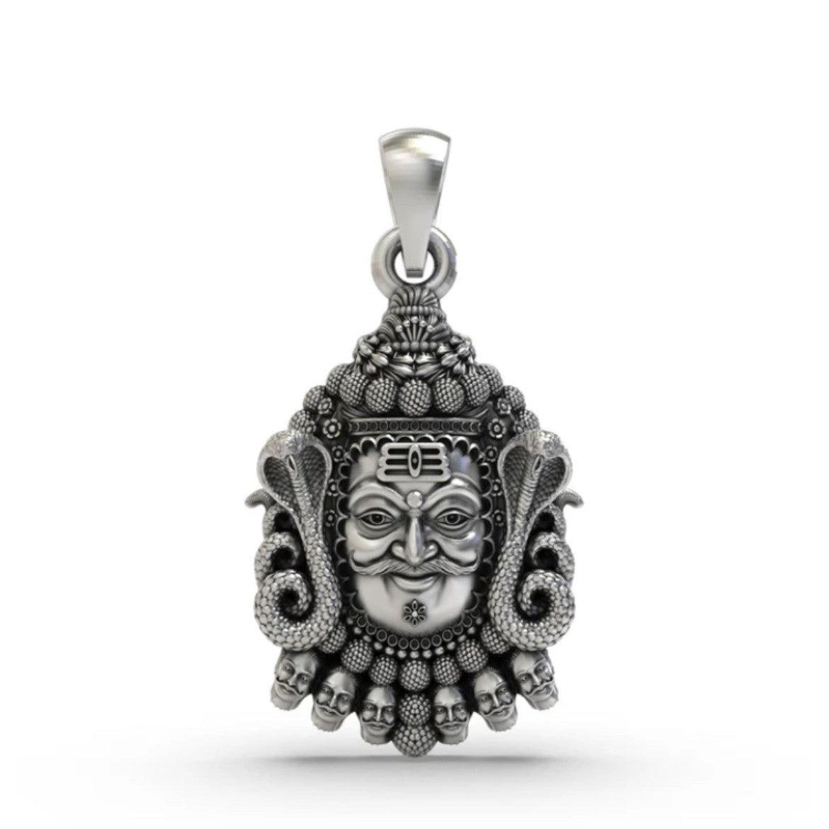 Fierce Mahakala Shiva Silver Pendant