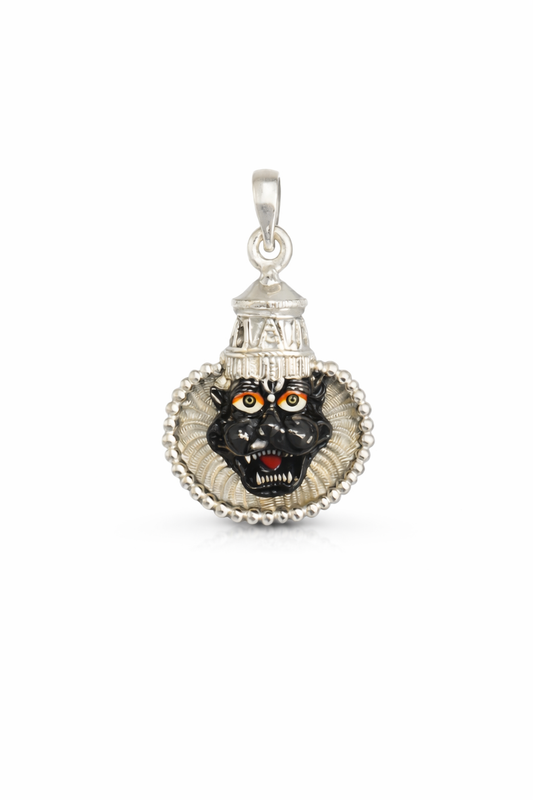 Lord Narasimha Dev Silver Pendant – Fierce Avatar of Vishnu Protective Amulet
