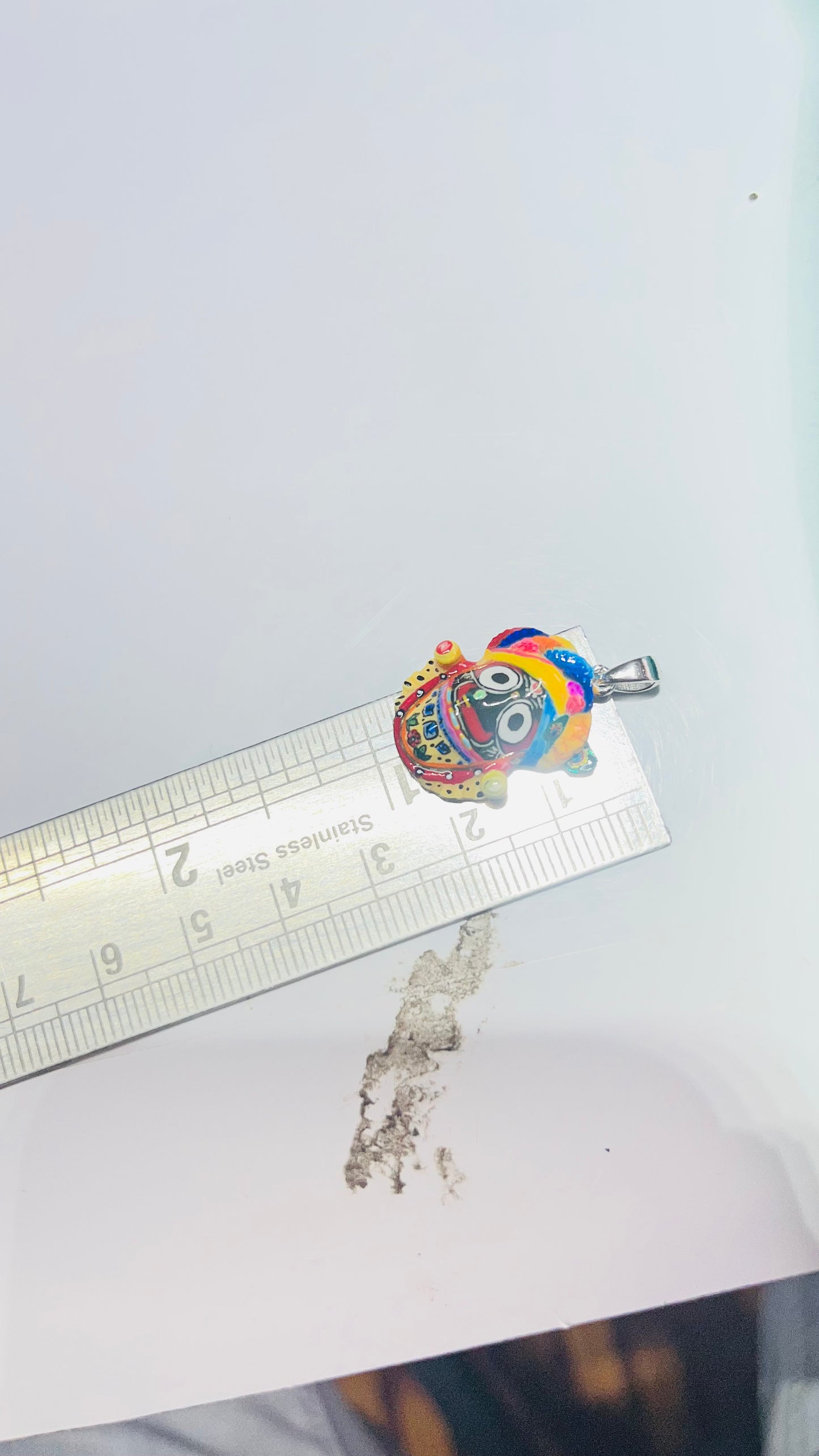 Sacred Jagannath Face Pendant – Silver with Enamel Work