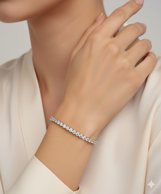 Elegant Sterling Silver Tennis Bracelet