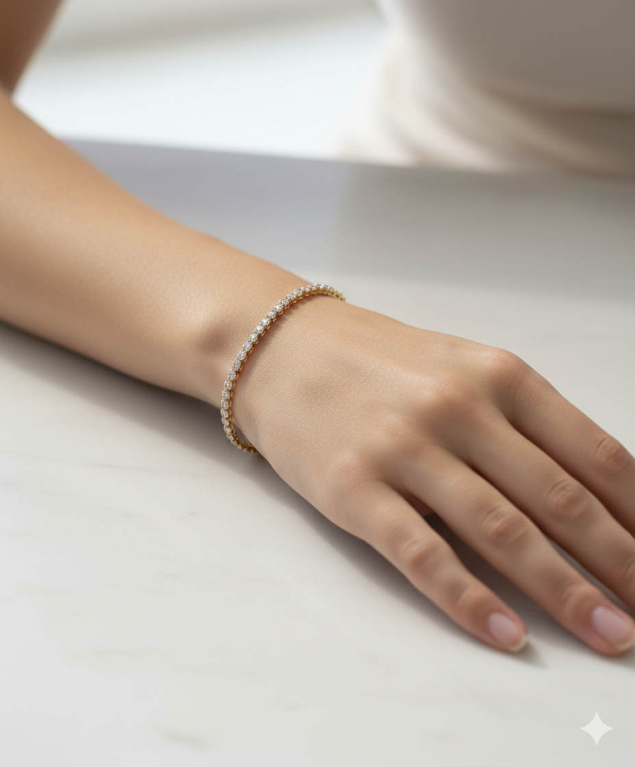 Delicate Silver Chain Tennis Bracelet