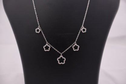 Elegant Silver Floral Charm Necklace
