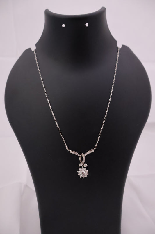 Radiant Floral Embrace Sterling Silver Necklace