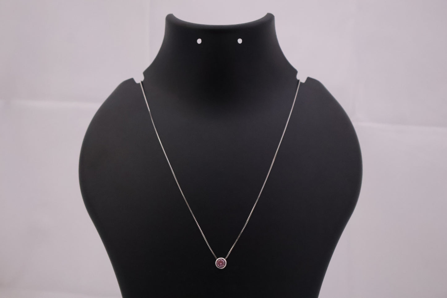 Bezel Set Pink Gemstone Necklace