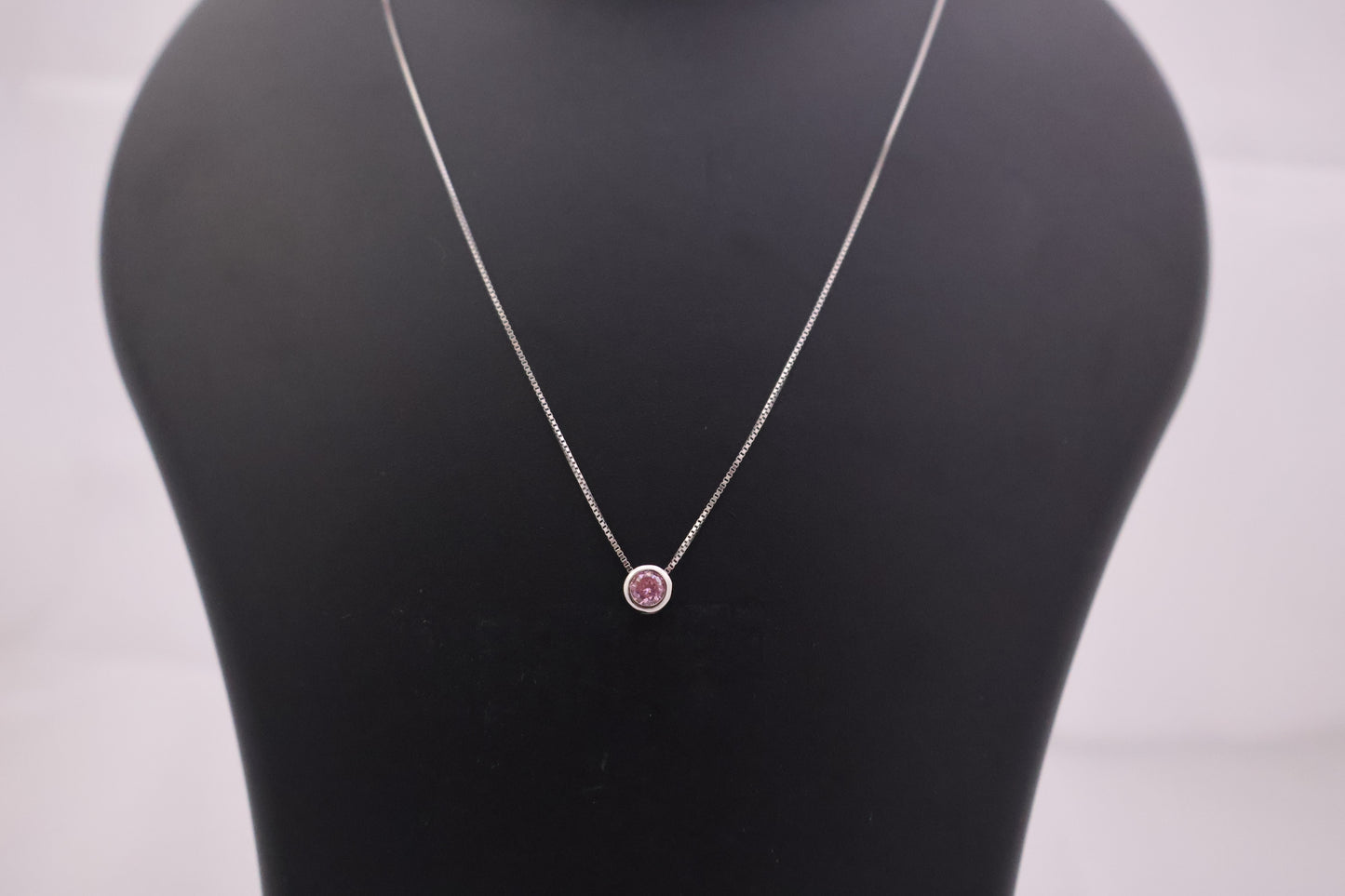 Bezel Set Pink Gemstone Necklace