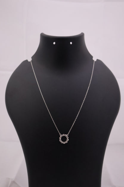 Love Knot Ring Silver Pendant Necklace