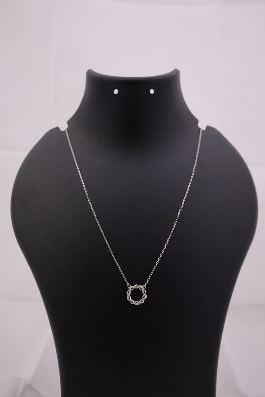 Love Knot Ring Silver Pendant Necklace