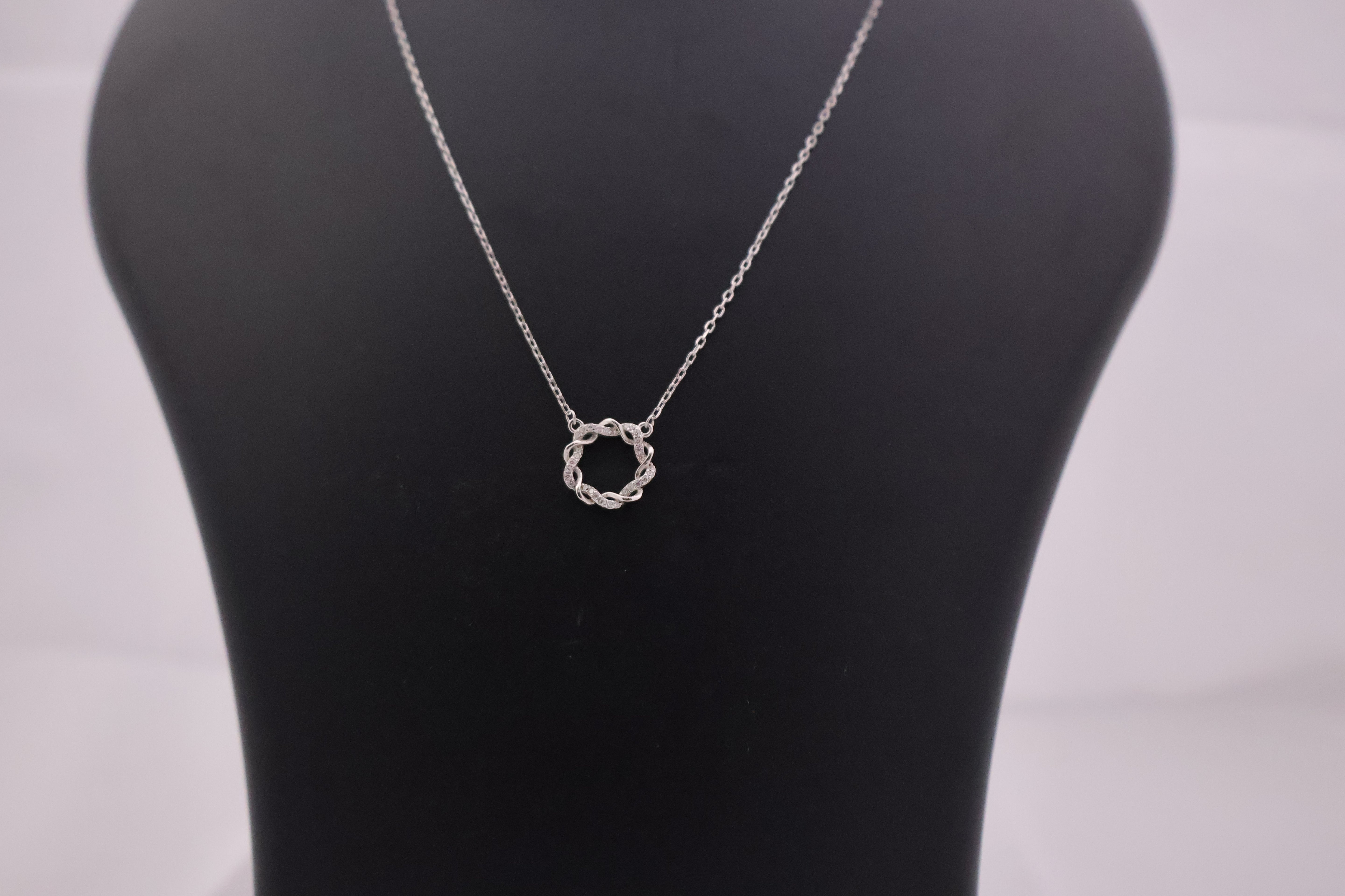 Love Knot Ring Silver Pendant Necklace