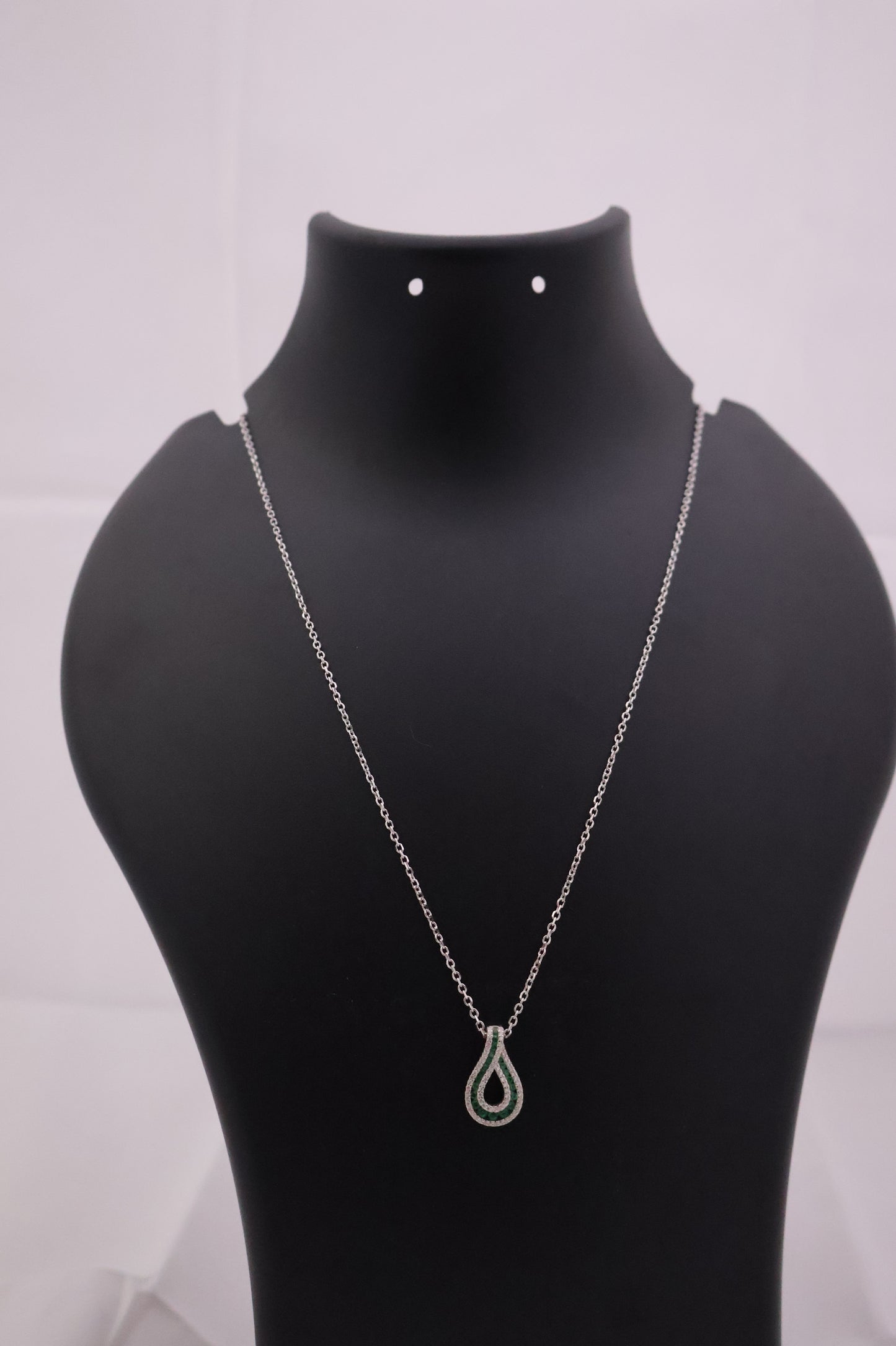 Teardrop Pendant with Stone Detailing