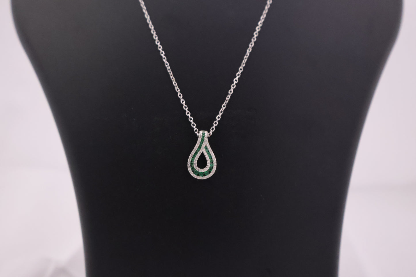 Teardrop Pendant with Stone Detailing