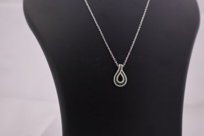 Teardrop Pendant with Stone Detailing