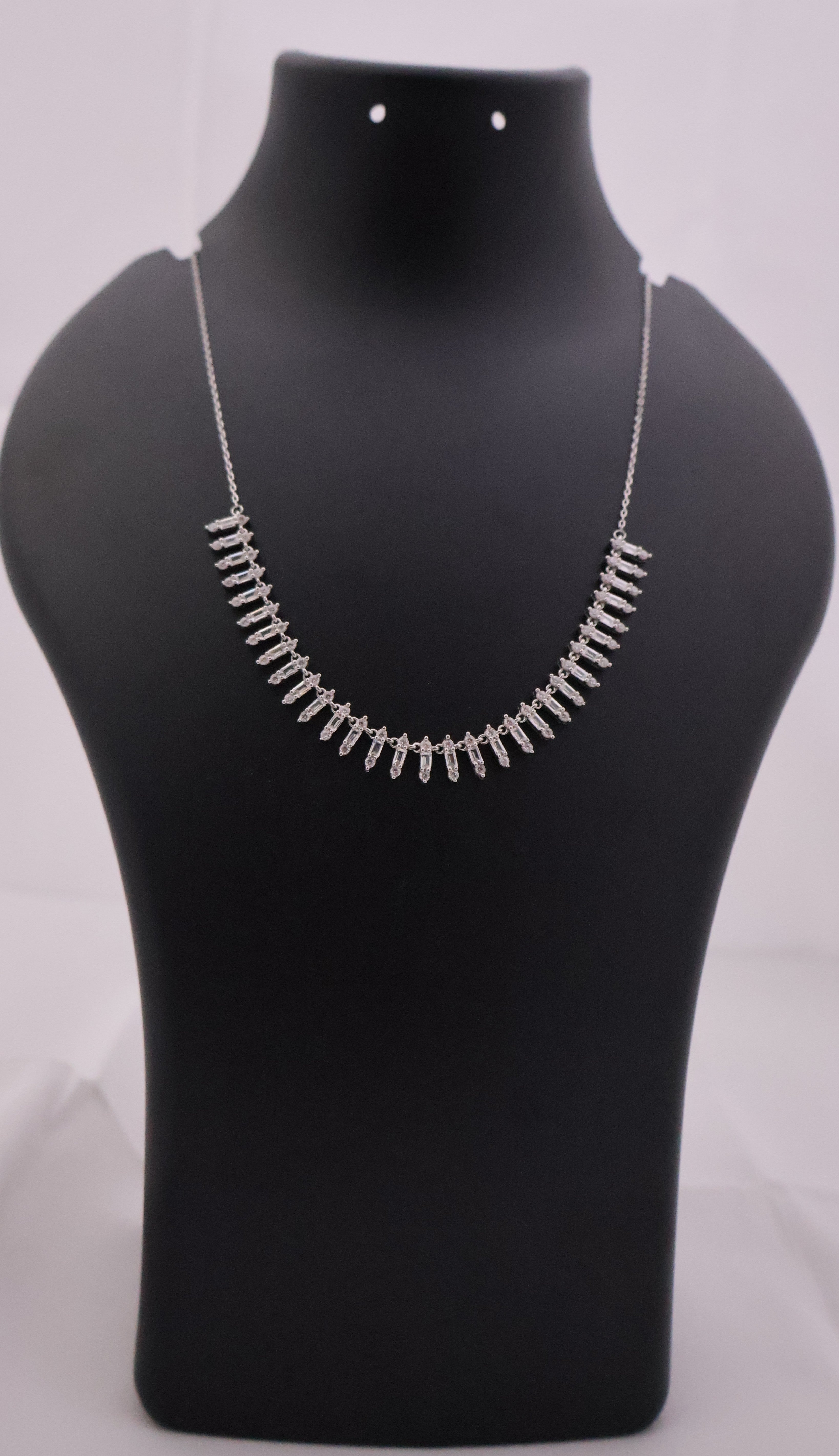 Art Deco Inspired Sparkle Silver Collar Necklace