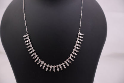 Art Deco Inspired Sparkle Silver Collar Necklace