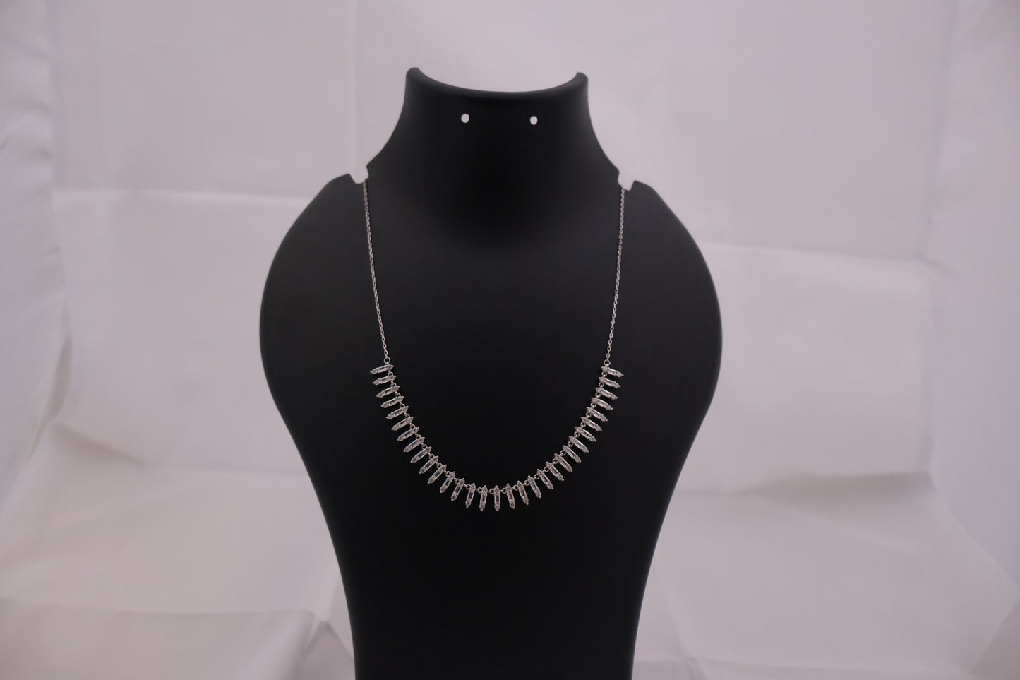 Art Deco Inspired Sparkle Silver Collar Necklace