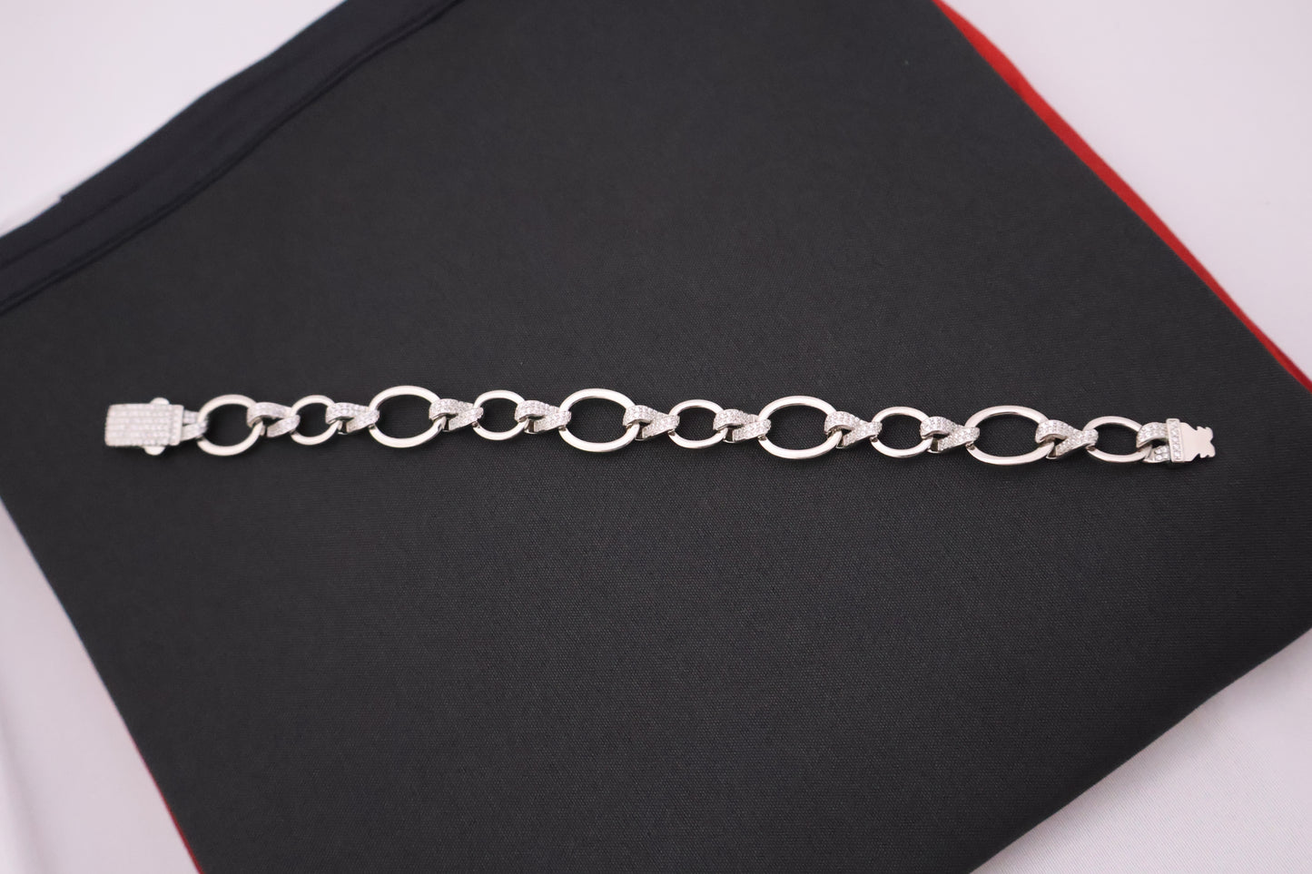 Dazzling Oval Link Sterling Silver Bracelet