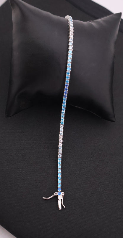 Ocean Ombre Sparkle Sterling Silver Tennis Bracelet