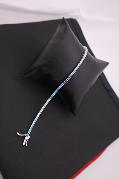 Ocean Ombre Sparkle Sterling Silver Tennis Bracelet