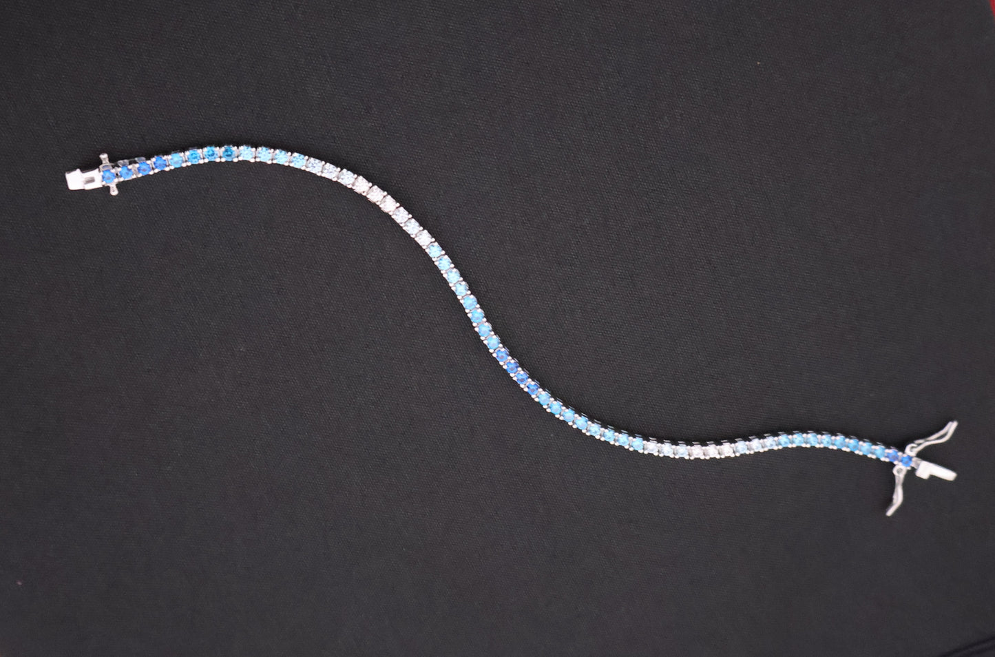 Ocean Ombre Sparkle Sterling Silver Tennis Bracelet