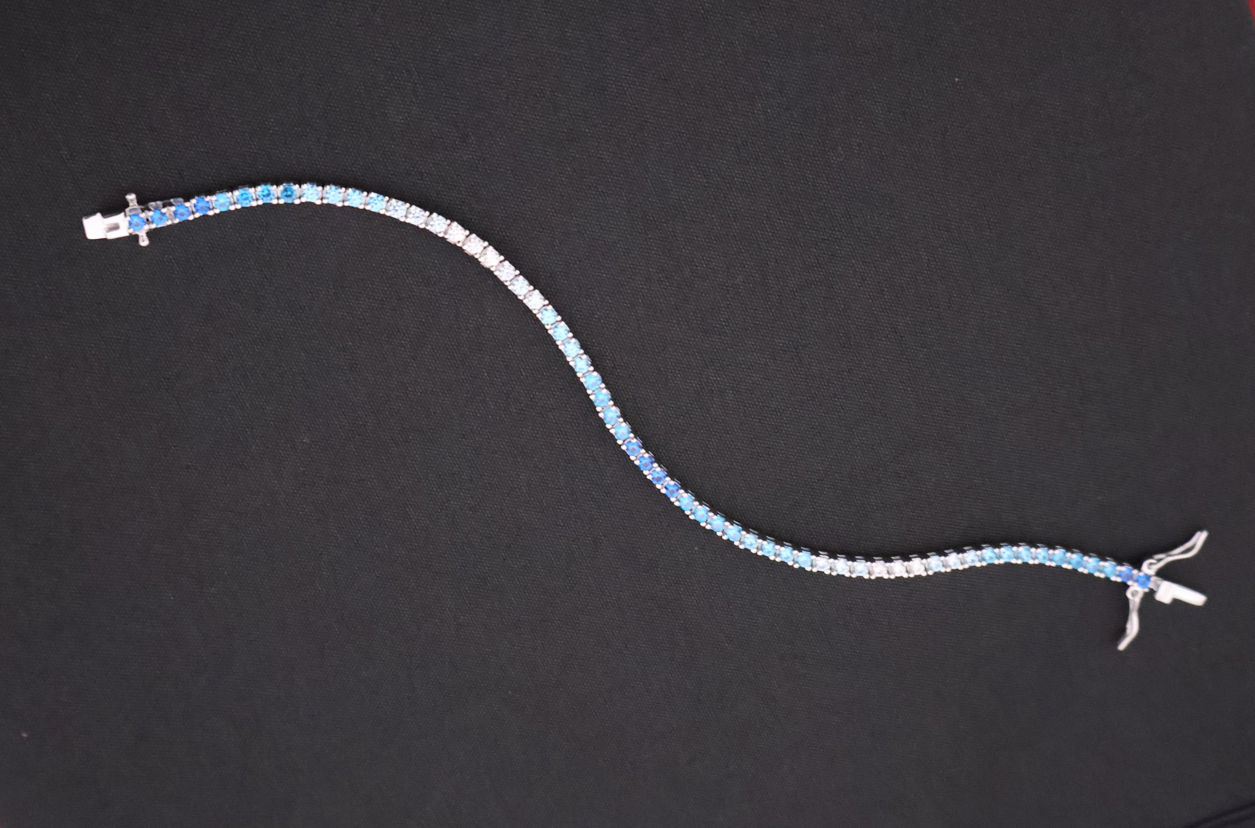 Ocean Ombre Sparkle Sterling Silver Tennis Bracelet