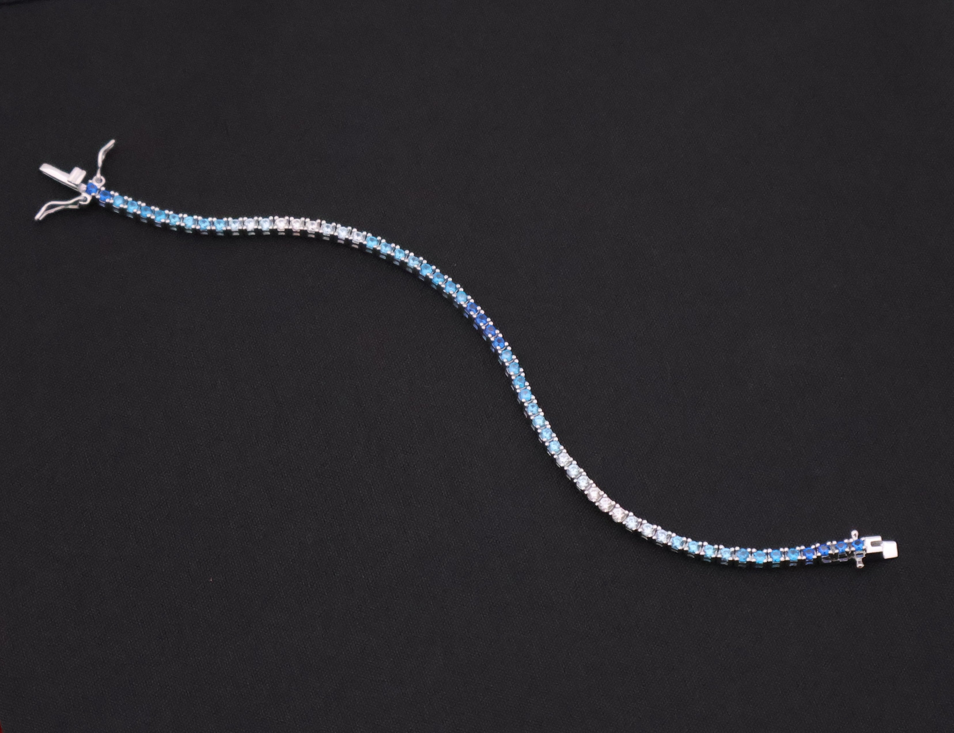 Ocean Ombre Sparkle Sterling Silver Tennis Bracelet