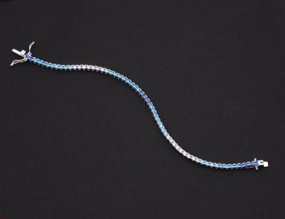 Ocean Ombre Sparkle Sterling Silver Tennis Bracelet