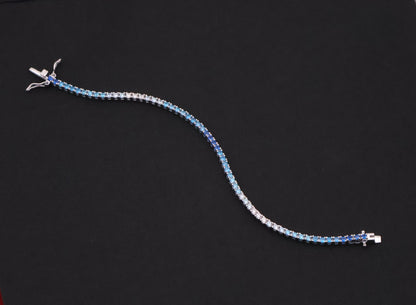 Ocean Ombre Sparkle Sterling Silver Tennis Bracelet