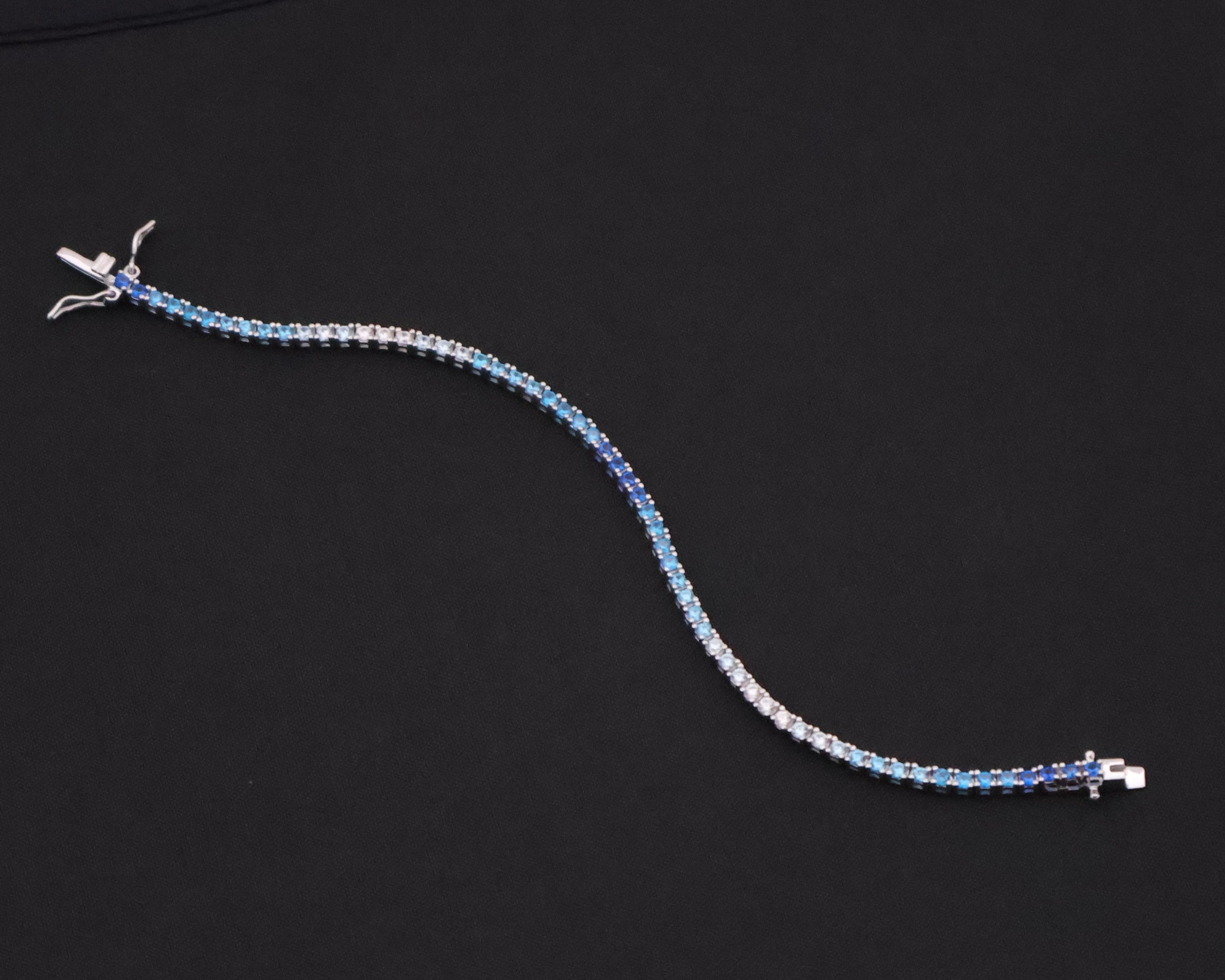 Ocean Ombre Sparkle Sterling Silver Tennis Bracelet