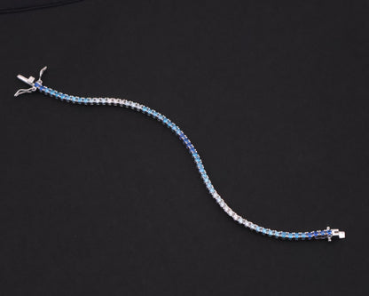 Ocean Ombre Sparkle Sterling Silver Tennis Bracelet