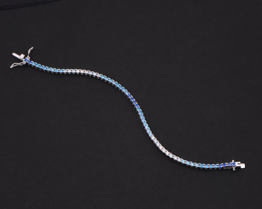 Ocean Ombre Sparkle Sterling Silver Tennis Bracelet