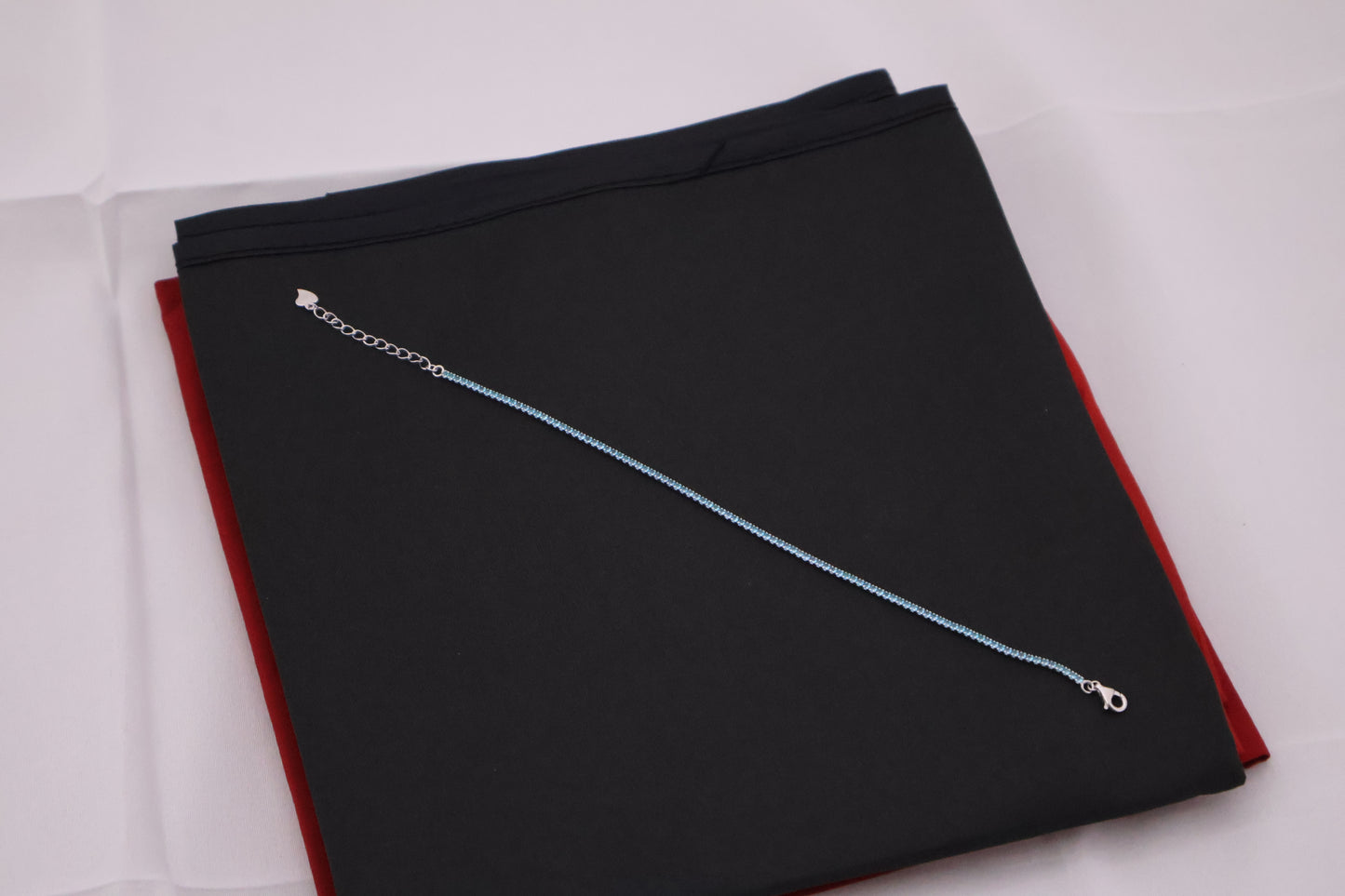 Sky Blue Shimmer Sterling Silver Tennis Bracelet