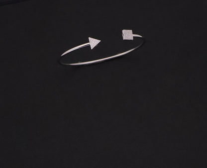 Geometric Pave Open Bangle Bracelet