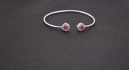 Cerise Gemstone Open Cuff Bracelet
