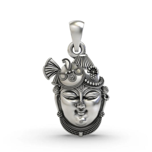 SILVER SRINATHJI FACE PENDANT