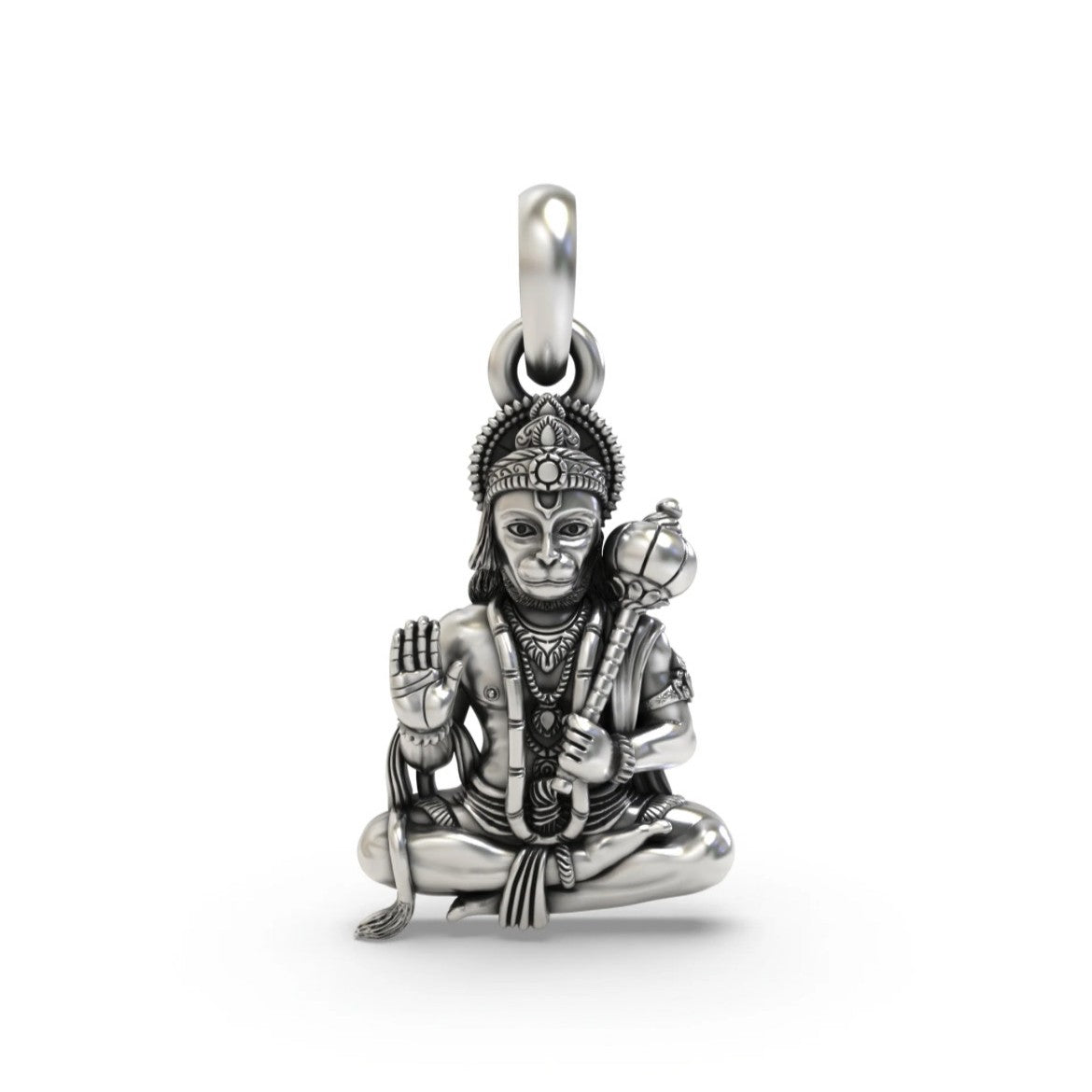 Meditative Hanuman Blessing Pendant