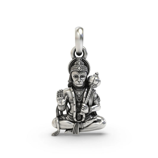 Meditative Hanuman Blessing Pendant