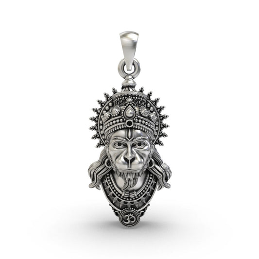 Lord Hanuman Crowned Face Pendant