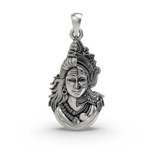 Sterling Silver Ardhanarishvara Pendant