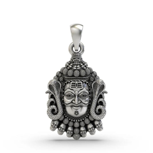 Fierce Mahakala Shiva Silver Pendant