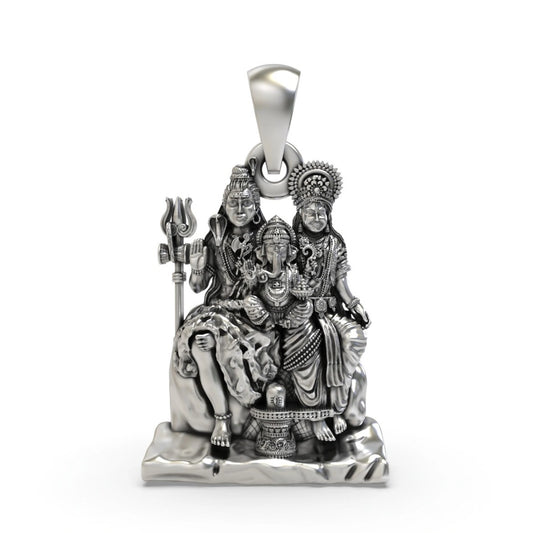 Divine Family Shiva Parvati Ganesha Pendant