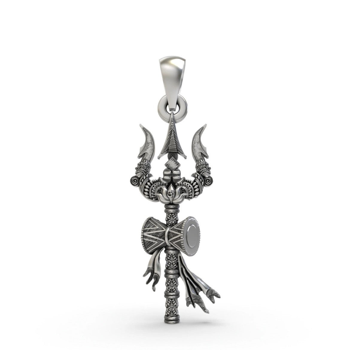 Lord Shiva's Trishul & Damaru Pendant