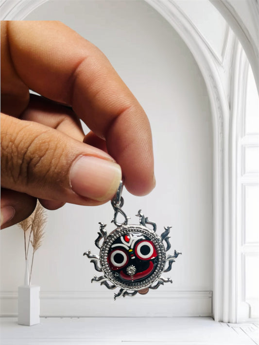 Lord Jagannath Silver Pendant