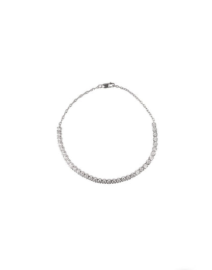 Delicate Silver Chain Tennis Bracelet