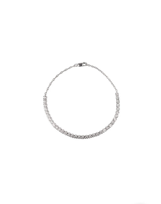 Delicate Silver Chain Tennis Bracelet